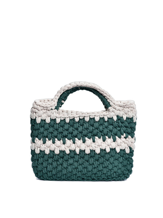 Macrame Handbag - Green-Grey  
