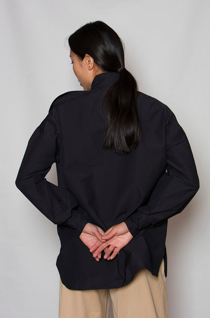 OM Shirt With Bow Tie Collar back view