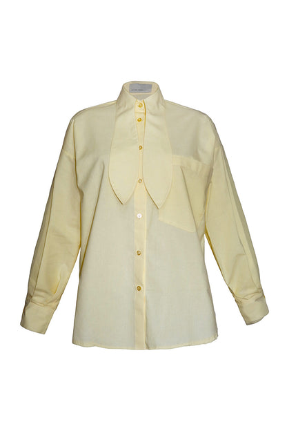 OM Shirt With Bow Tie Collar - Yellow