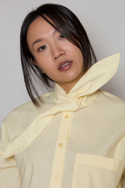 OM Shirt With Bow Tie Collar - Yellow