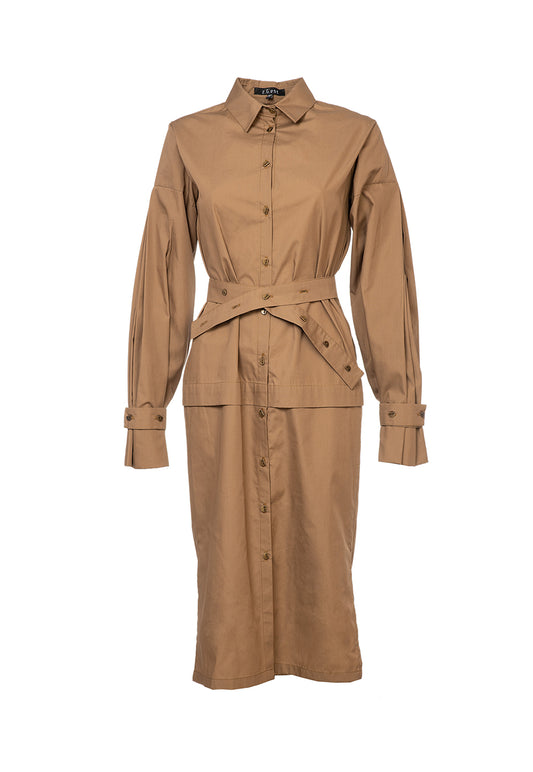 Beige Shirt Dress