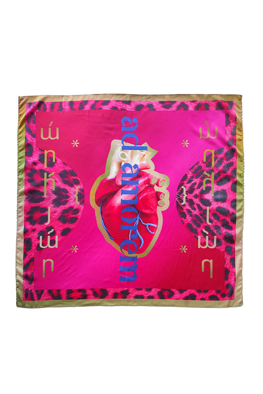 Ad Amorem Pink Fuchsia silk scarf