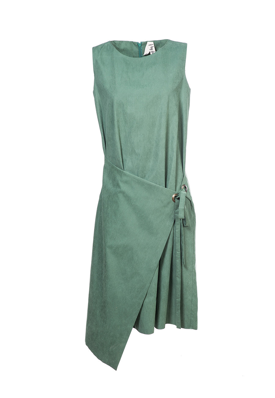 f by Faina Khaki Green Asymmetric Dress