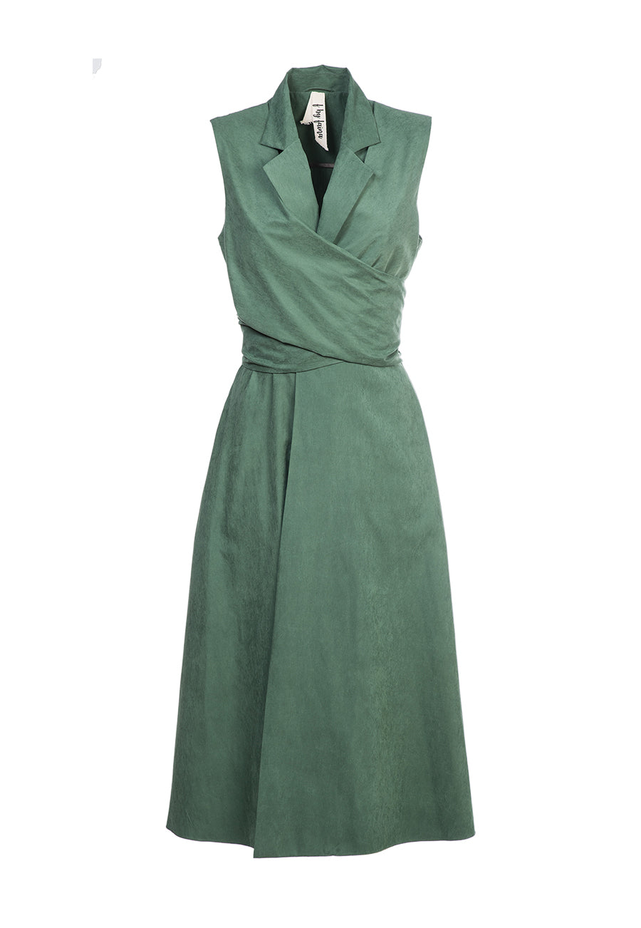 f by Faina Khaki Green Wrap Dress