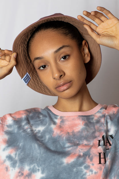 Reversible Bucket Hat - Pink/Beige