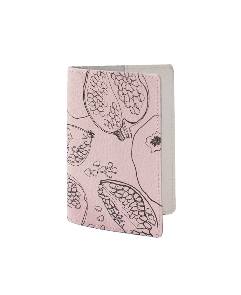 Printed Pomegranate Leather Passport Cover