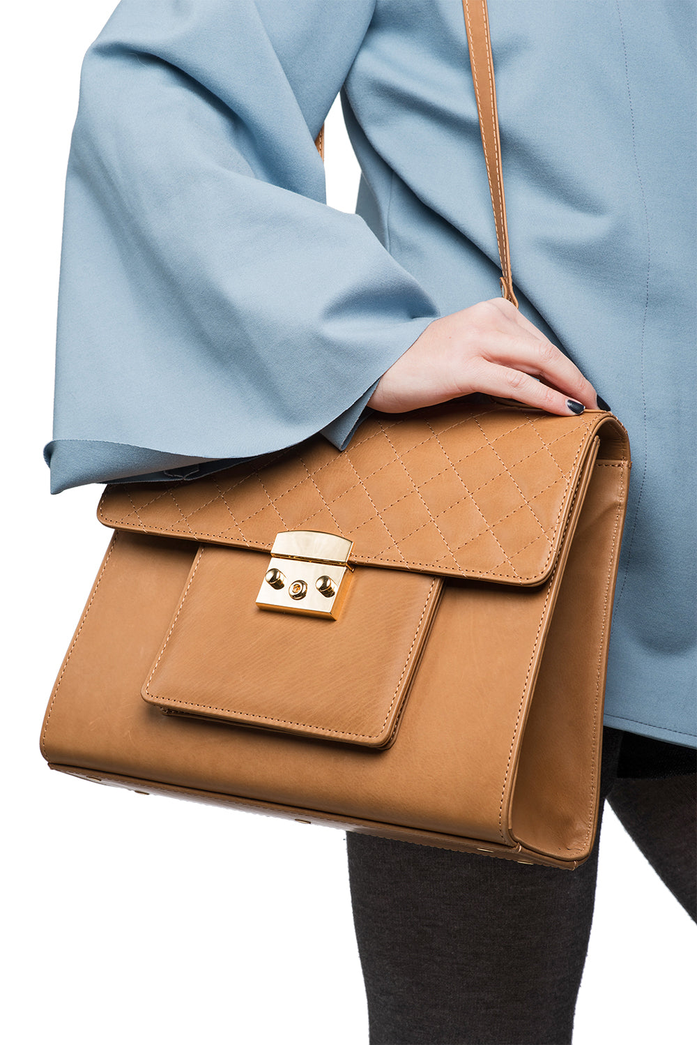  leather handbag - camel