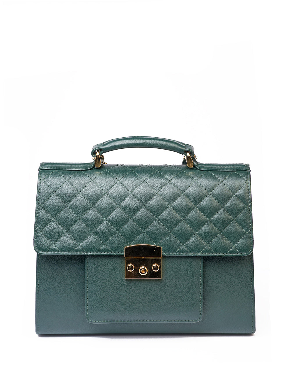 Quilted leather handbag - Green