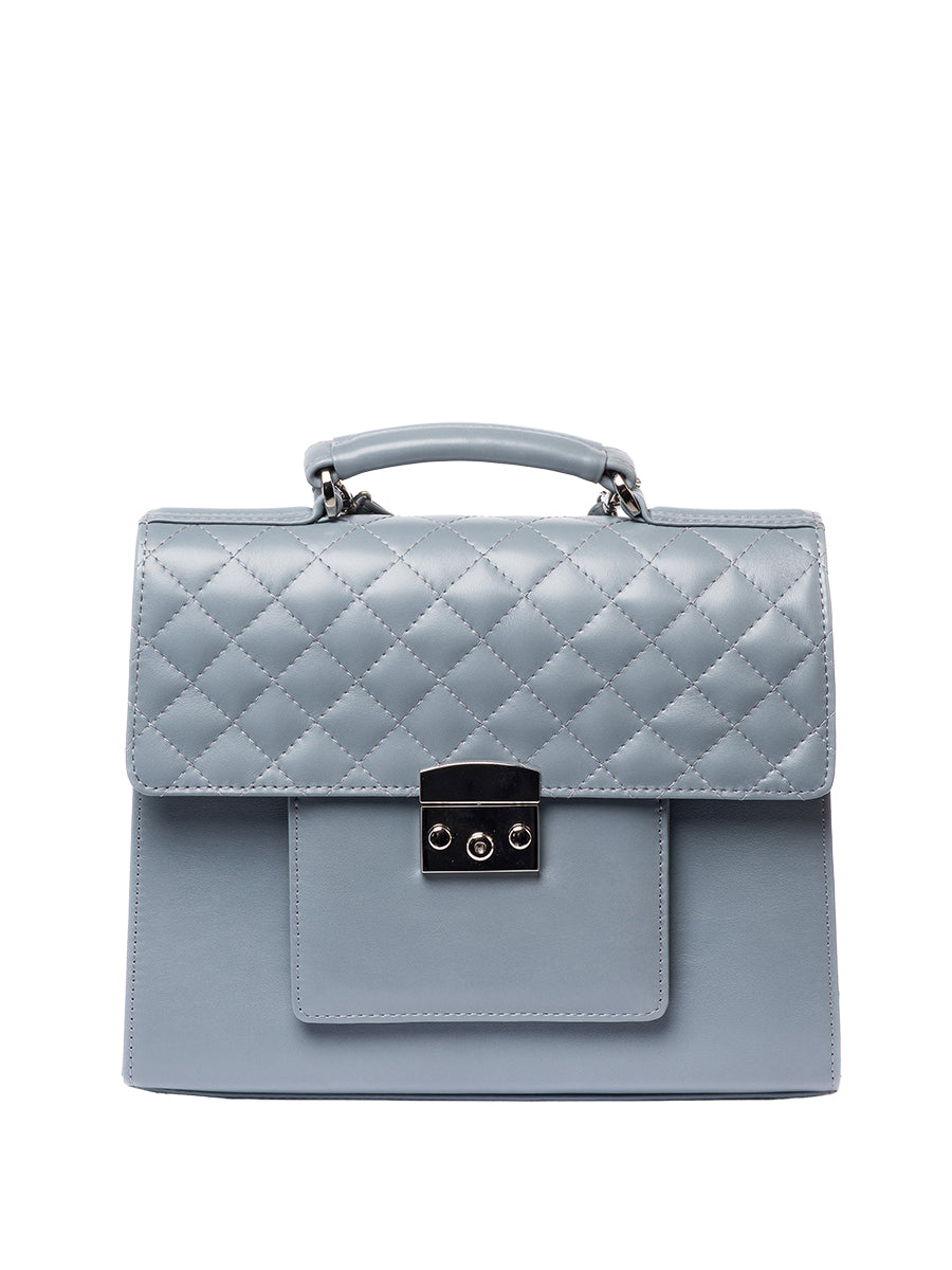 Quilted leather handbag - Grey