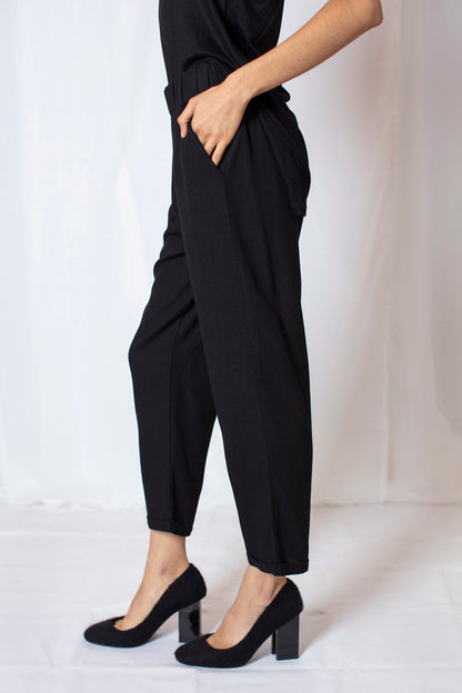 Cotton Black Pants by Shabeeg