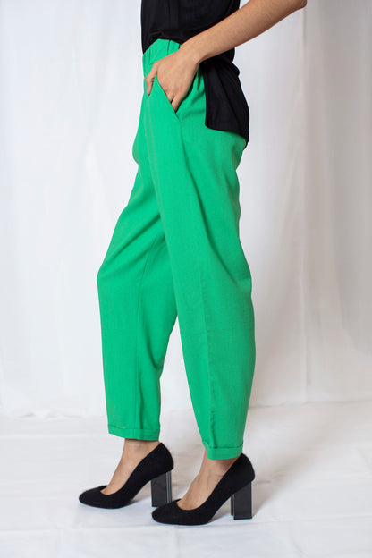 Cotton Green Pants by Shabeeg