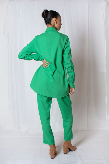 Cotton Green Shirt by Shabeeg