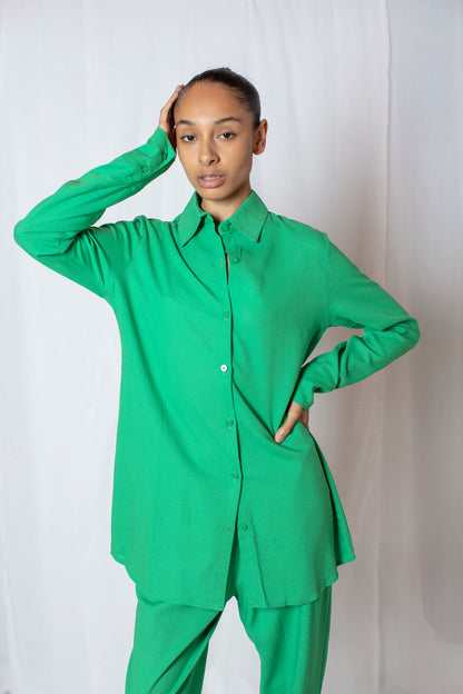 Cotton Green Shirt by Shabeeg