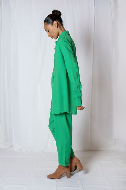 Cotton Green Shirt by Shabeeg