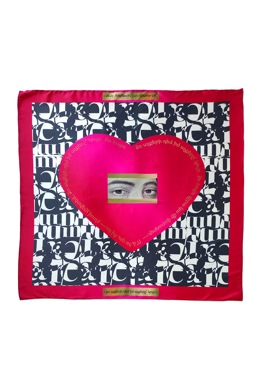 Eyes heart printed scarf