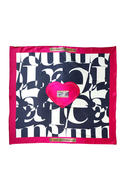 Eyes Heart printed scarf