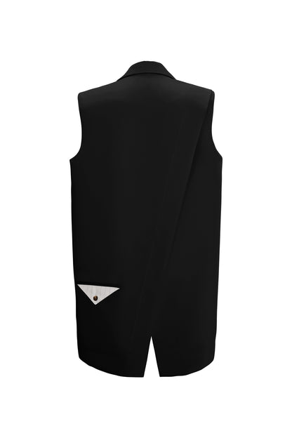 Sleeveless Blazer in Black by Zgest