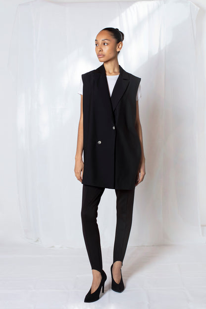 Sleeveless Blazer in Black by Zgest