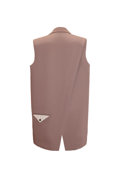 Sleeveless Blazer in Dusty Pink from Zgest
