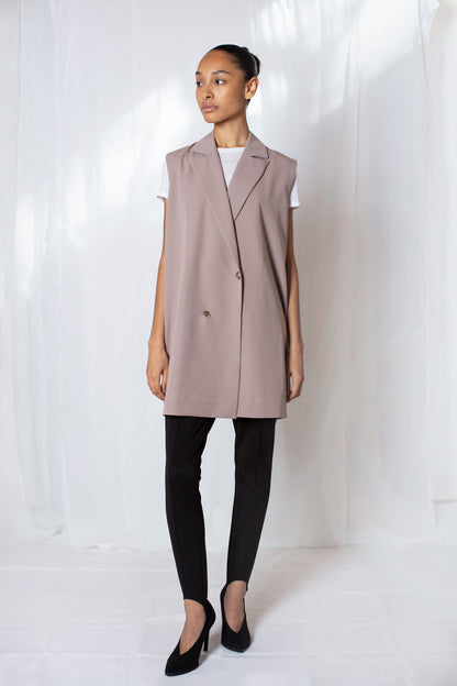 Sleeveless Blazer in Dusty Pink from Zgest