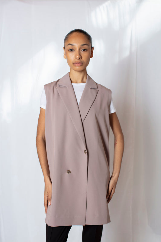 Sleeveless Blazer in Dusty Pink from Zgest